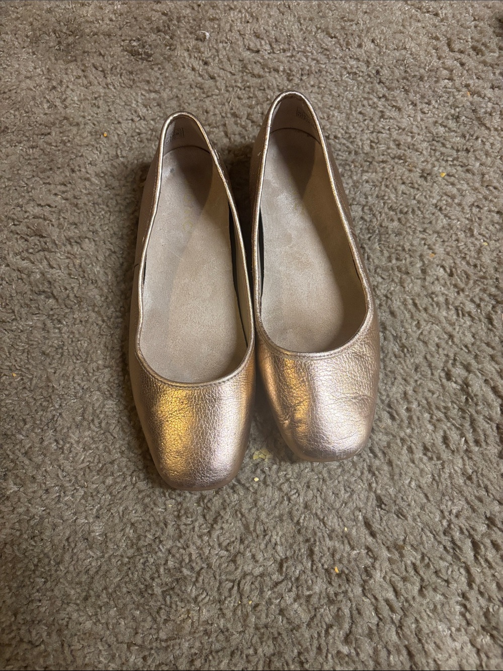 VIONIC Orinda 2 Ballet Flats in Rose Gold Leather 8.5
